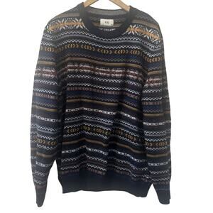 Women's C&A Size 3X Pullover Cotton Sweater Geo Pattern Fairycore